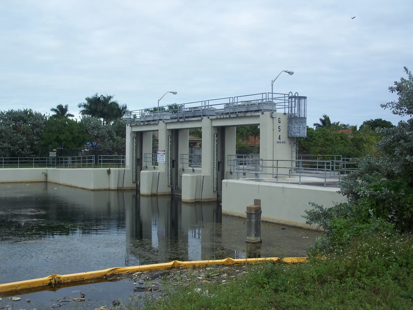 The G-54 water control structure on the North New River Canal near Lock No. 1 in Plantation.
