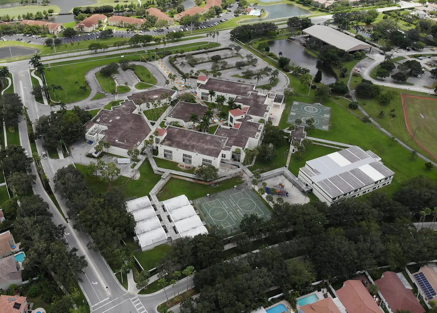Sawgrass Elementary School in Sunrise, whose attendance zone takes in part of west Plantation, seen from the air.