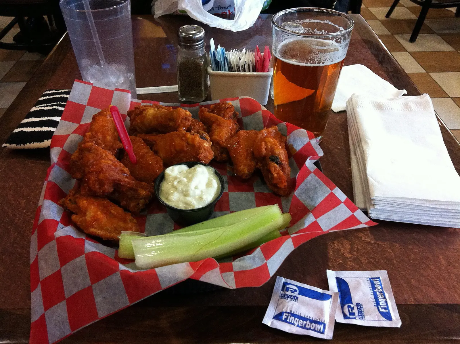A plate of chicken wings at a restaurant in Buffalo, N.Y.